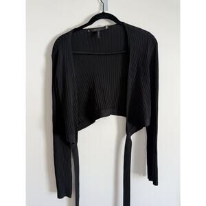 BCBG MAXAZRIA SIZE M Emily Knit Wrap Crop Top MSRP $178